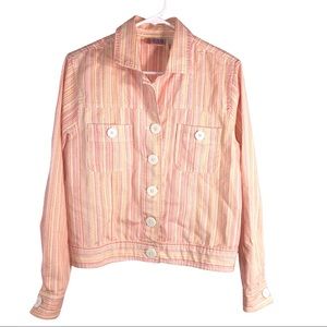 Denim Y2K Striped Jean Jacket